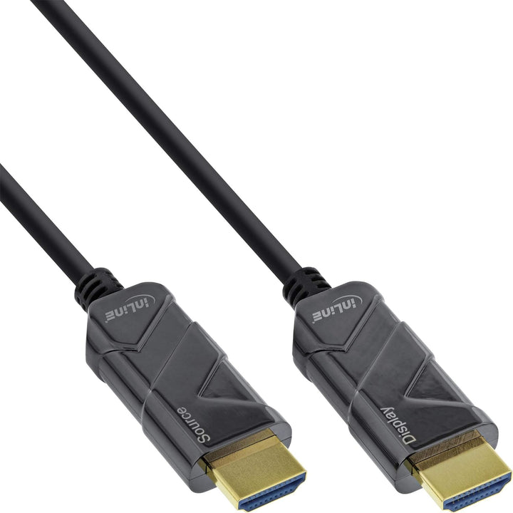 InLine® HDMI AOC Kabel, Ultra High Speed HDMI Kabel, 8K4K, schwarz, 50m 50 Meter, 50 Meter
