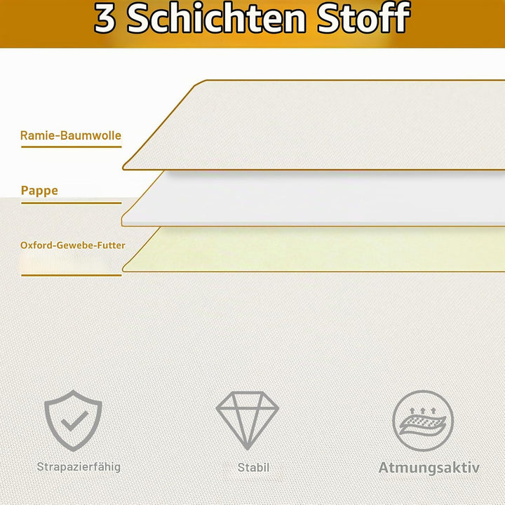 3 Stück Unterbettbox, Unterbett Aufbewahrungsbox mit deckel, Faltbare Stoffboxen mit Verstärktem Gri
