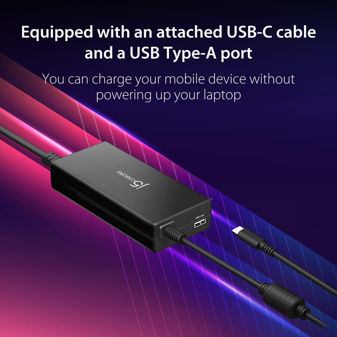 j5create USB Typ-c 100W PD Schnell-Ladegerät für MacBook Pro, Chromebook, Laptop, Notebook, Tablet,