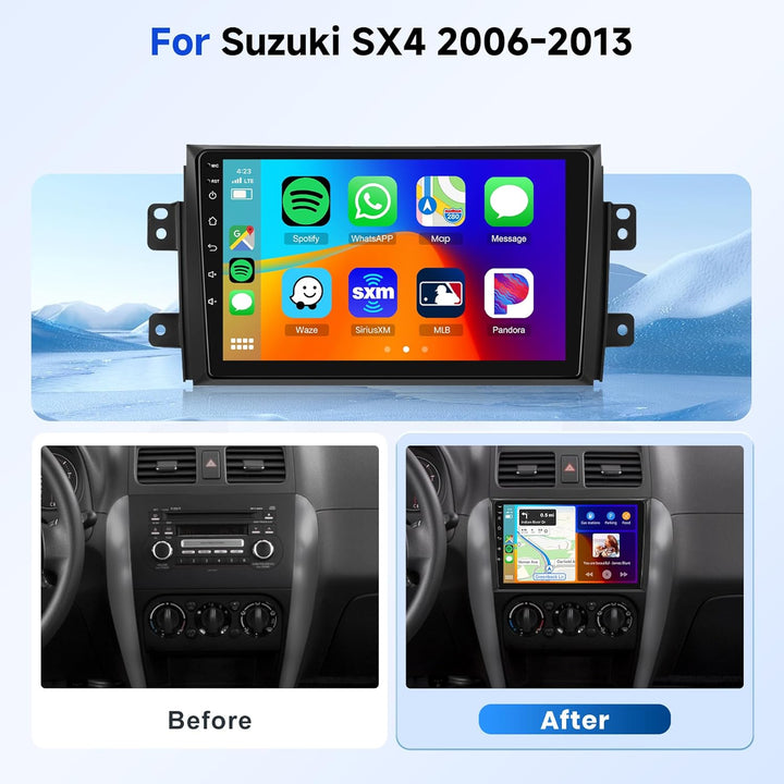 2G+64G Android Autoradio für Suzuki SX4 2006-2013 FIAT Sedici 2005-2014 mit Carplay Android Auto, Ri
