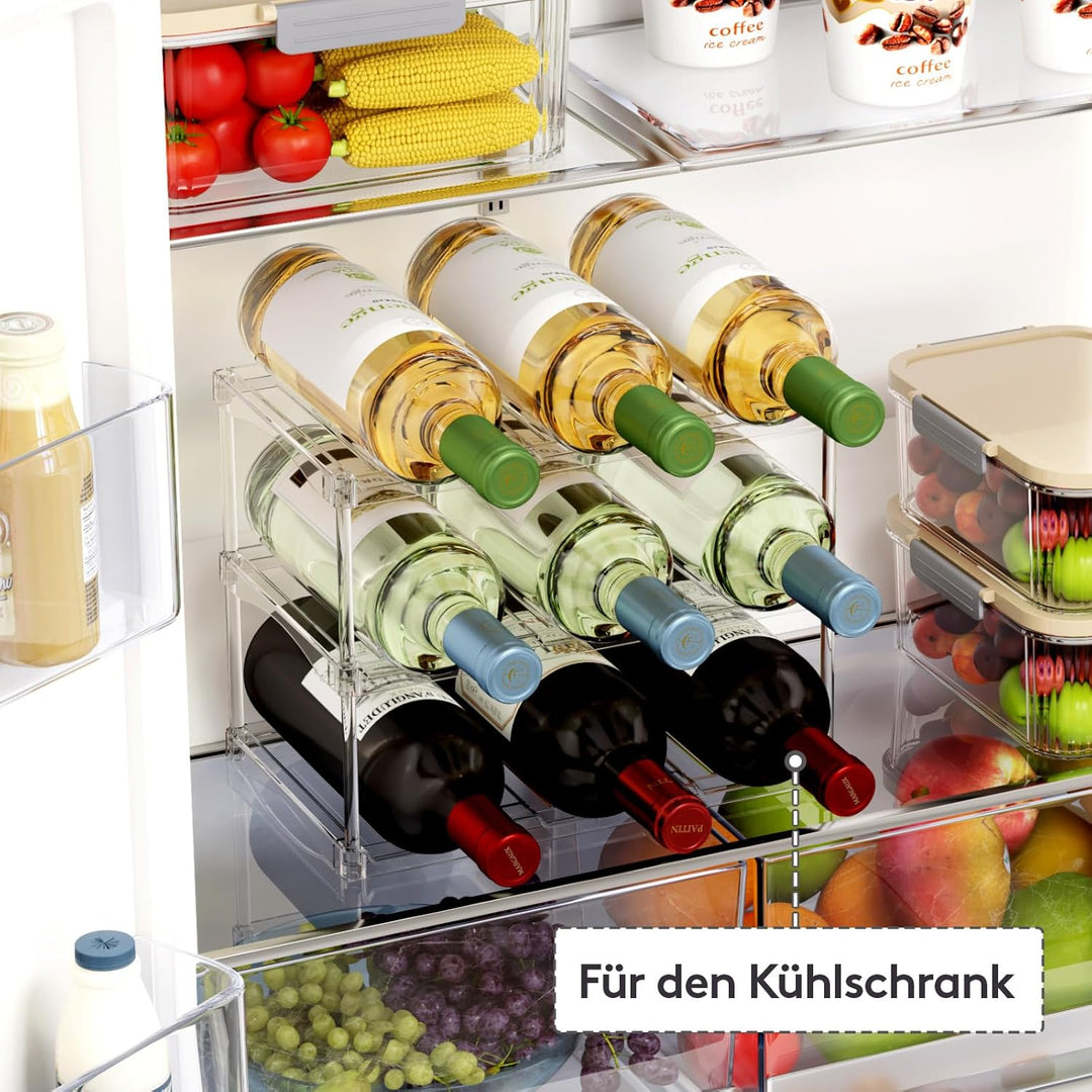 Lifewit Stapelbarer Flaschenhalter für Schrank, Gefrierschrank, Vorratskammer, Kunststoff Wasserflas