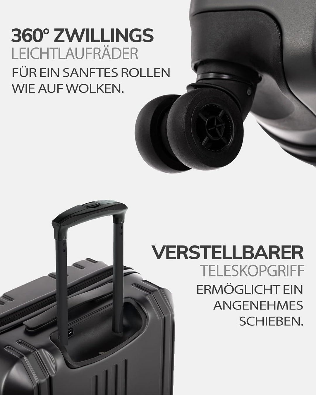 FERGÉ Handgepäck-Koffer Hartschale mit TSA Schloss Cannes Bordgepäck Rollkoffer 55 cm Reisekoffer Ka