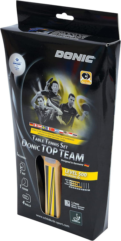 Donic-Schildkröt Tischtennis-Geschenkset Top Team 500, 1 Schläger, 3 Bälle inkl. Schlägerhülle, im B