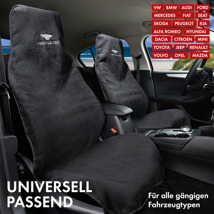 Walser Sitzaufleger Multicover, universal Auto-Sitzauflage, waschbarer Autositz-Überwurf schwarz, Sc