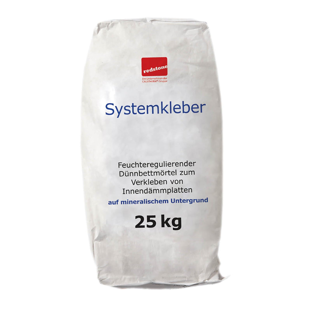 redstone Kalziumsilikatplatten Systemkleber 25kg – Feuchteregulierender Dünnbettmörtel für Innendämm