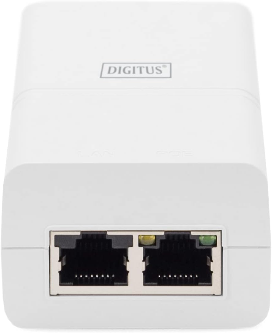 DIGITUS Gigabit Ethernet PoE Injektor - Active Midspan - PoE Standard 802.3at -30 W PoE-Budget - IP4