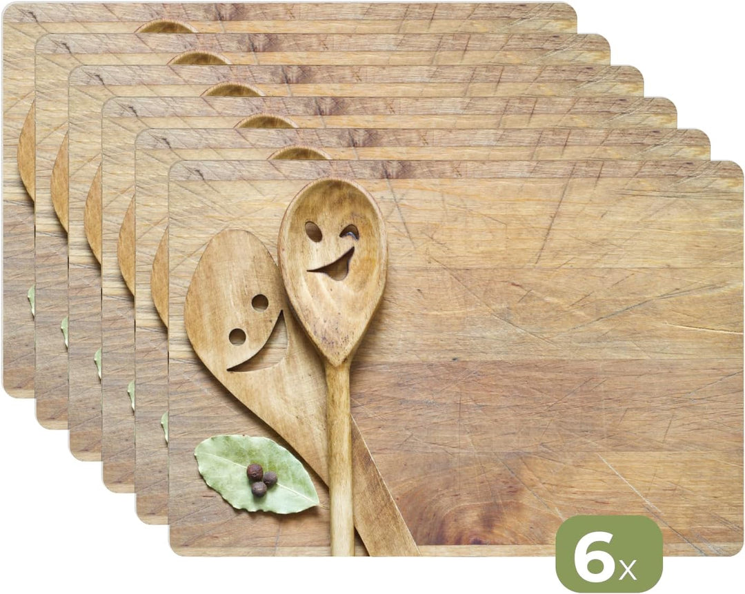 KitchenYeah© Platzsets Abwaschbar 6-Teilig 45x30 cm Tischsets Platzdeckchen rutschfeste Platzset Unt