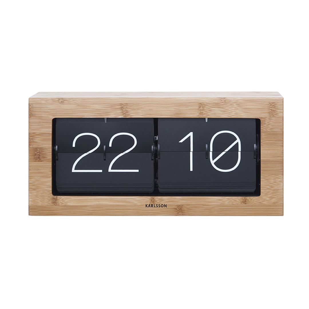 Karlsson KA5642WD Tisch Wanduhr XL Flip Clock Holz 17,5 x 37 x 9 cm Bambusholz 37 x 17,5 x 9 cm Bamb