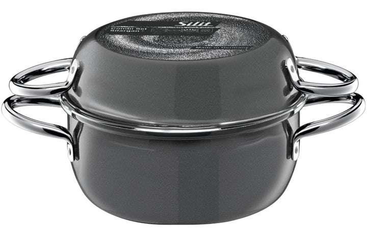 Silit Combi-Set Topf & Pfanne Ø 21cm, anthrazit, Silargan, 2-in-1 Set, ideal für kleine Küchen, Made