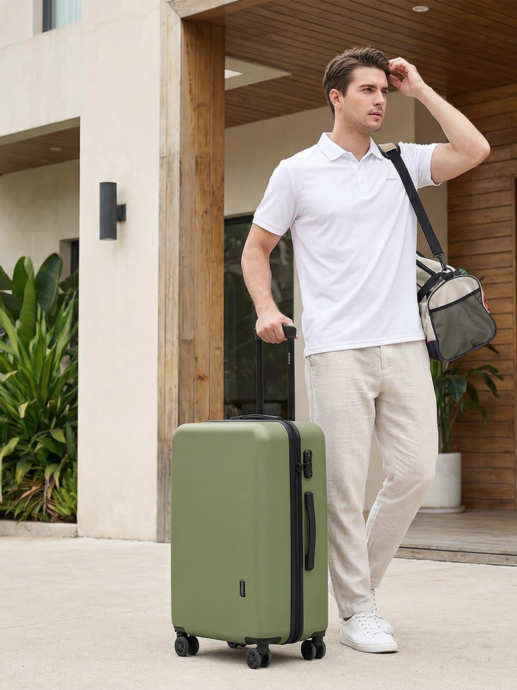 REDOLZ mittelgrosser Hartschalen Check-in Koffer | Trolley 44 x 25 x 67 cm aus hochwertigem ABS Mate