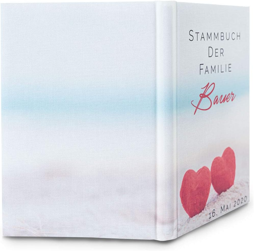 Hochzeitideal Stammbuch der Familie Familienstammbuch bedruckten Buchbinderleinen (509 - Marea perso