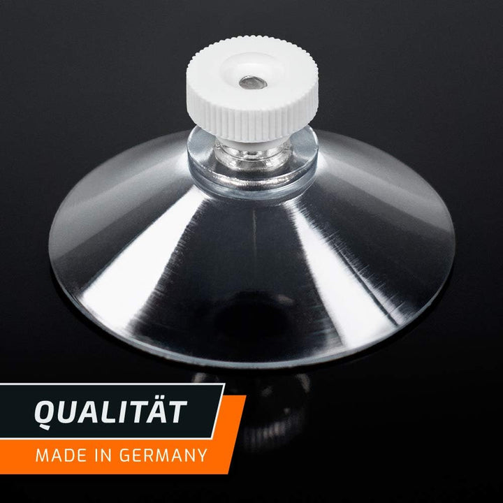 schildEVO Saugnäpfe Ø 50 mm | M4 Gewinde – Länge 6 mm | V2A Edelstahl | Rändelmutter | DHL-Versand |