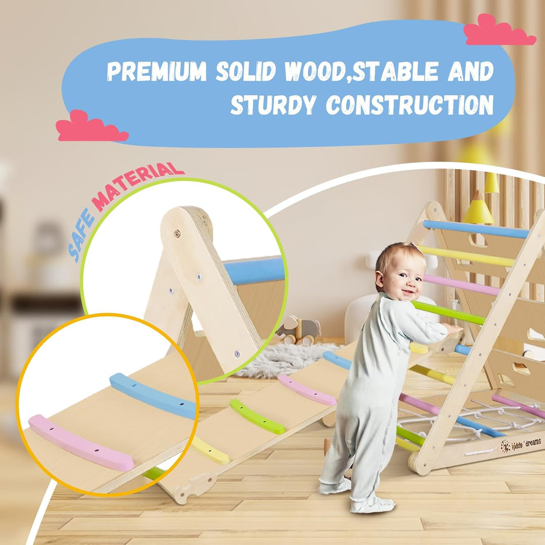 CCLIFE Kletterdreieck mit Rutsche ab 1 Jahr 5 in1 Montessori Klettergerüst Indoor Pikler Dreieck Kin