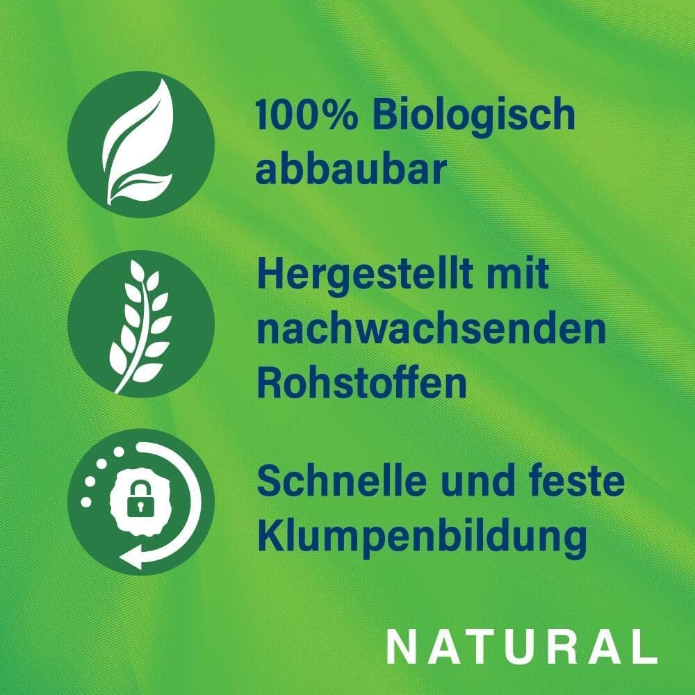 Catsan Natural Kompostierbare Klumpstreu für Katzen, 20 Liter (1 Beutel) – Katzenstreu 100 Prozent B