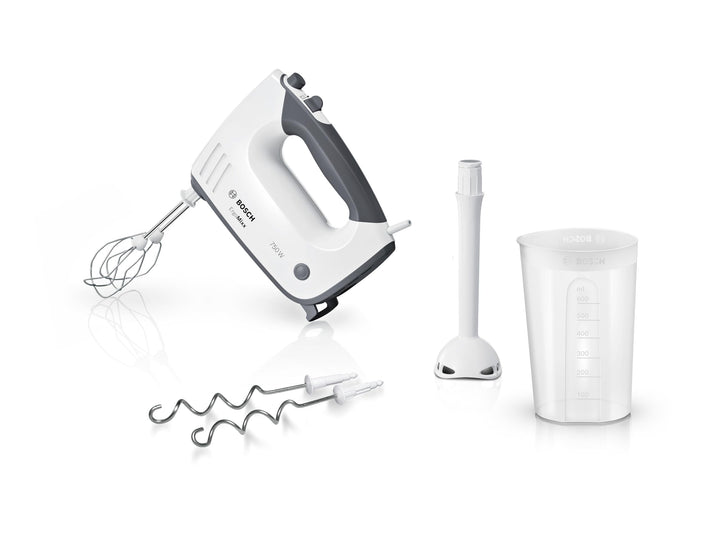 Bosch Handrührer ErgoMixx, MFQ37470, 750 W, Mixfuss, Edelstahl Rührwerkzeuge, 5 Stufen plus Turbotas