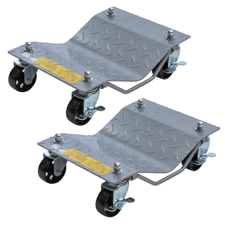 KATSU Tools 2 Stück Rad Rangierheber 1,5 Ton Tragkraft, Mobile Reifenplattform 40x30cm und feststell