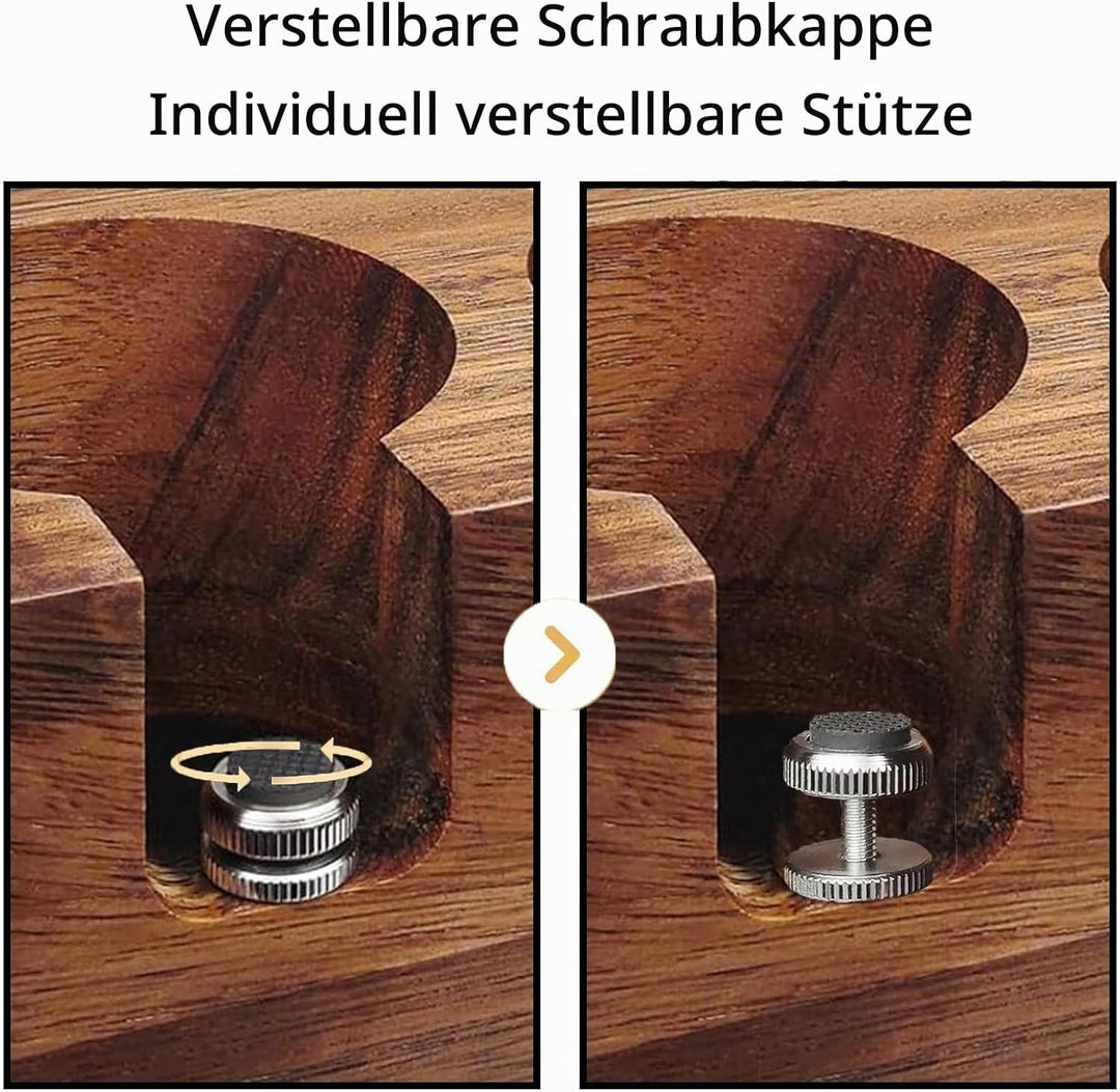 Tamperstation, Espresso Station aus Walnussholz für 58mm Tamper/Distributor und Siebträger, 3in1 Tam