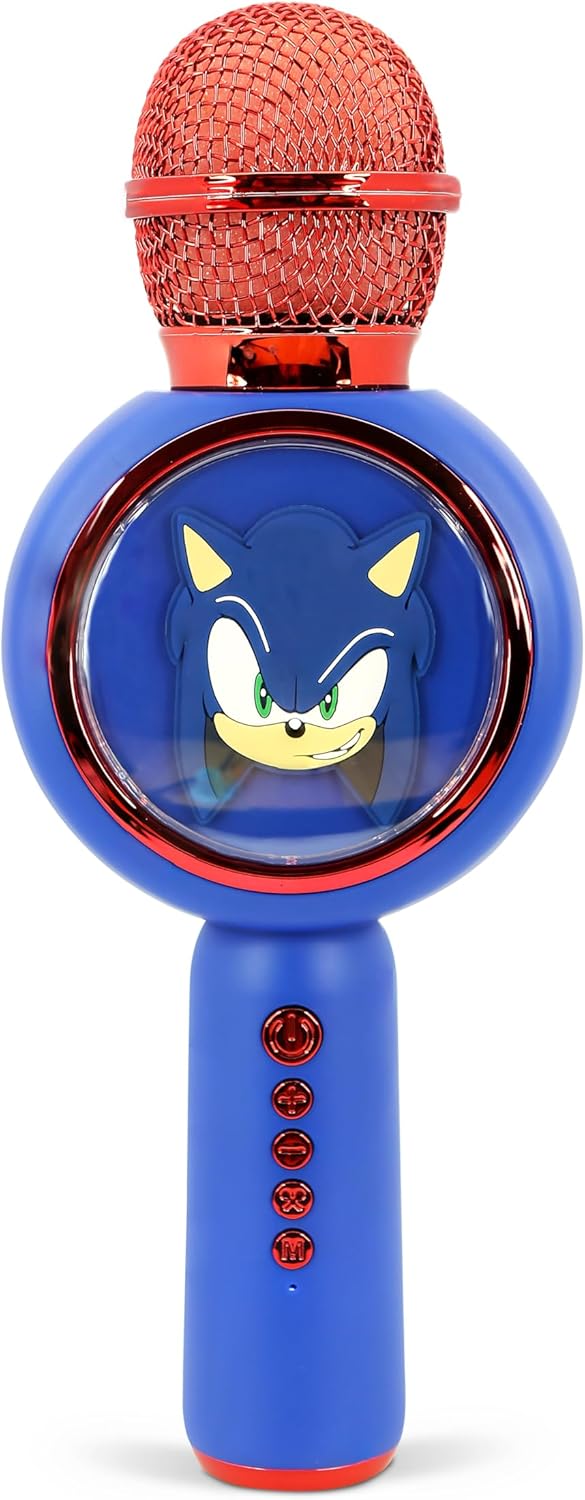 Sonic The Hedgehog Karaoke-Mikrofon mit kabellosem Lautsprecher und LED-Leuchten