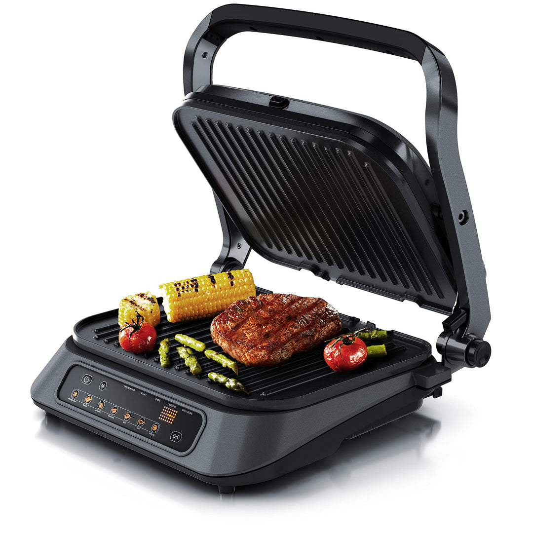 Arendo - Kontaktgrill - Elektrogrill - elektrischer Tischgrill mit Digitalsteuerung 1900 W - Sandwic