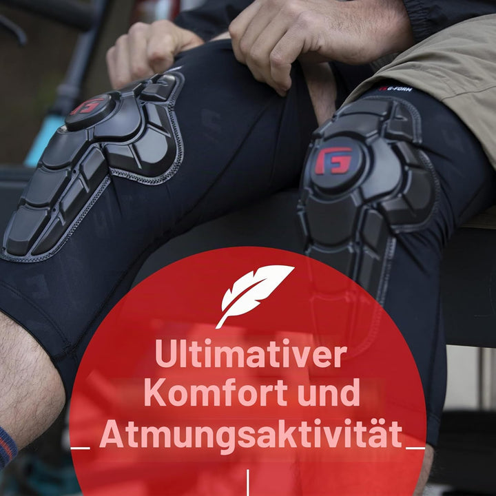 G-Form Pro-X3 Mountainbike-Knieschützer - Knieschoner für Männer und Frauen - Schwarz, Erwachsene Sm