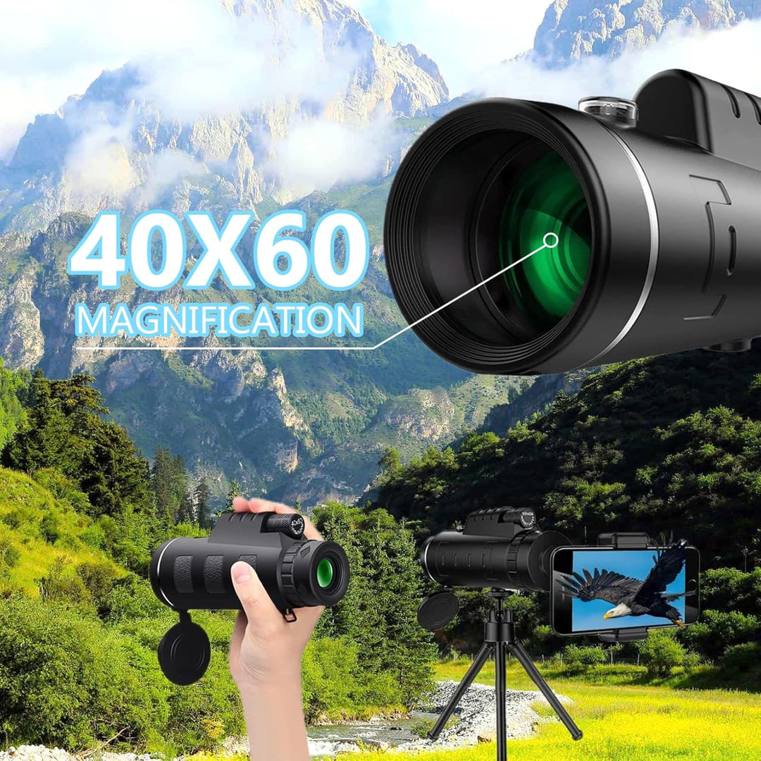 40x60 monokulares Teleskop Einstellbares Fokus Nachtsicht Monokular wasserdichtes Nicht -Slip -Tasch