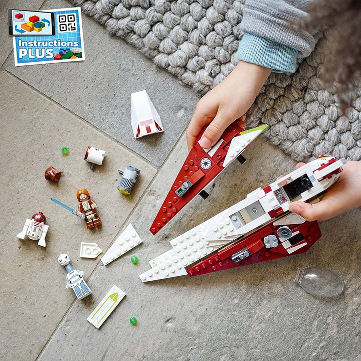 LEGO Star Wars OBI-Wan Kenobi's Jedi Starfighter 75333 Building Toy Set Features Minifiguren, Lights