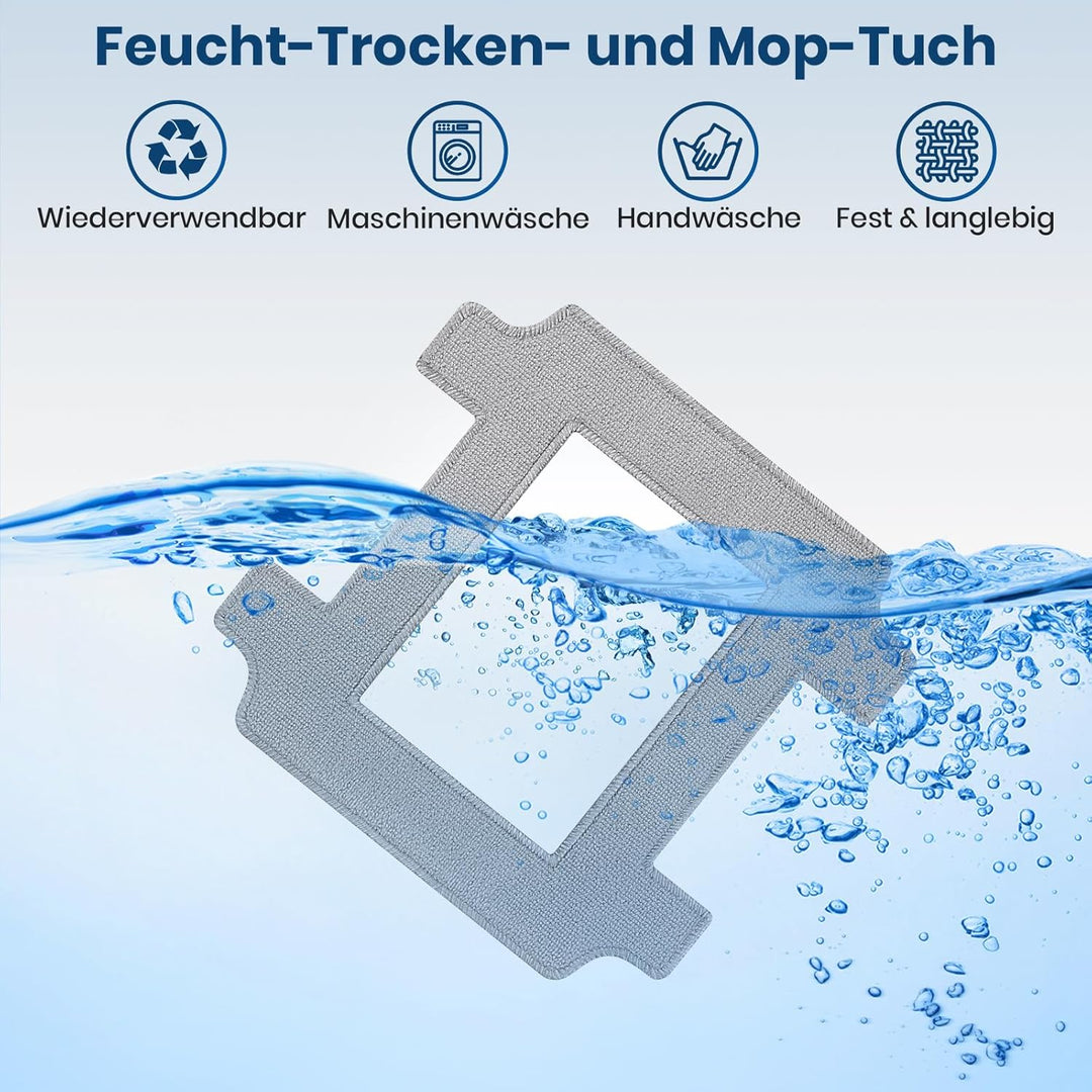 10 Stück Reinigungstuch für ECOVACS WINBOT W2S, W2S Omni Fensterputzroboter Zubehör, Waschbare Mikro