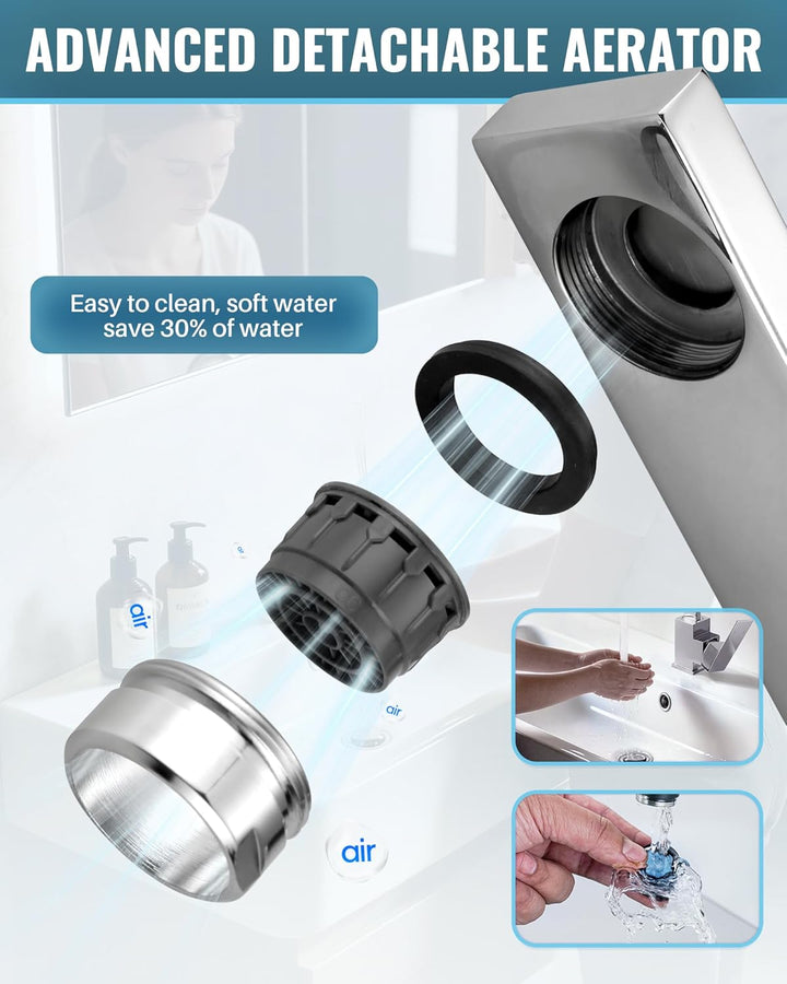 Wasserhahn Küche, Waschbeckenarmatur 360° schwenkbar Einhebelmischer L-Form Spültischarmatur Hochwer