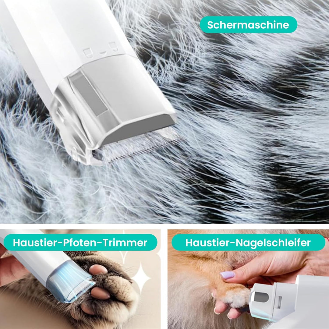 Hundeschermaschine mit Staubsauger, 13000 Pa Super Saugkraft & 99,99% Tierhaar-Aufnahme, Leise Haust