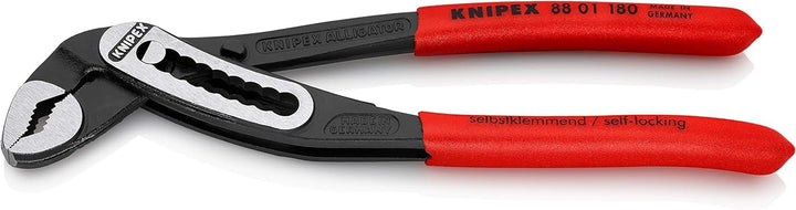 KNIPEX Alligator Wasserpumpenzange mit rutschhemmendem Kunststoff überzogen 180 mm, 88 01 180 atrame