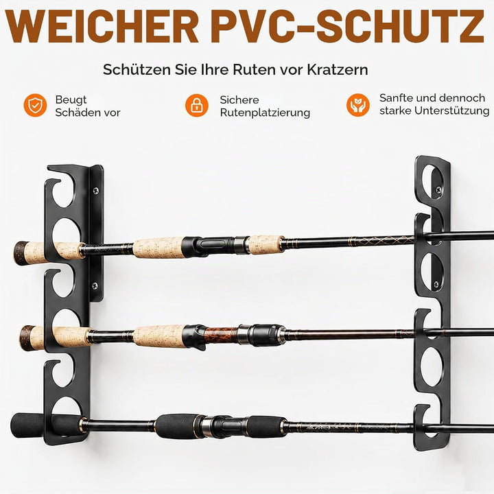 WIPHANY Angelruten-Regale, Wand- oder Decken-Angelrutenhalter, Aufbewahrungshaken, hält bis zu 12 An