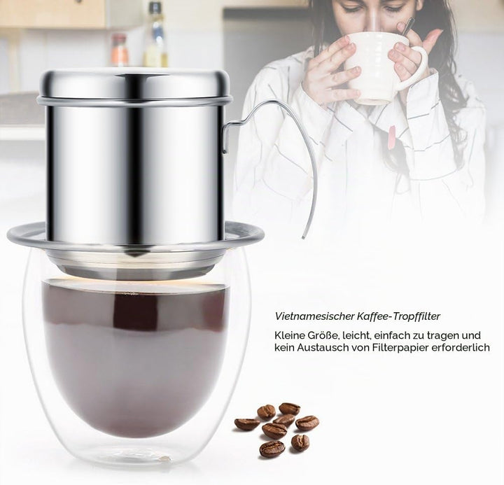 Vietnamesischer Kaffeefilter aus Edelstahl Ca Phe Phin Silber