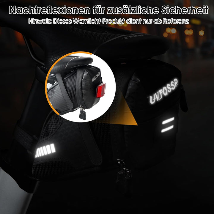 Ultraleichte Fahrrad Satteltasche, Fahrradsitz Tasche Fahrradtasche mit Klettverschluss Befestigungs