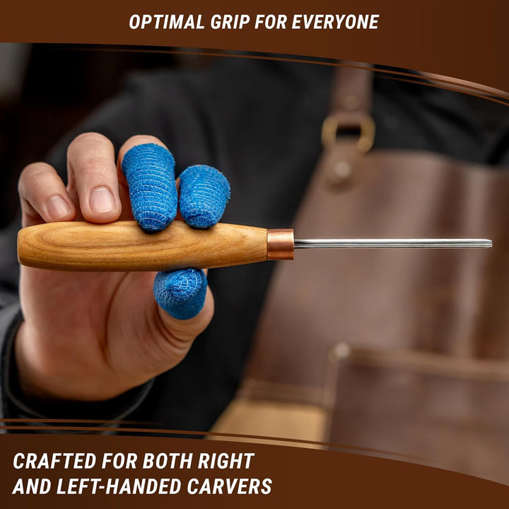 BeaverCraft Holzschnitzerei V Hohleisen K12/02 - Handmeissel für die Holzbearbeitung - Kompaktes Hol