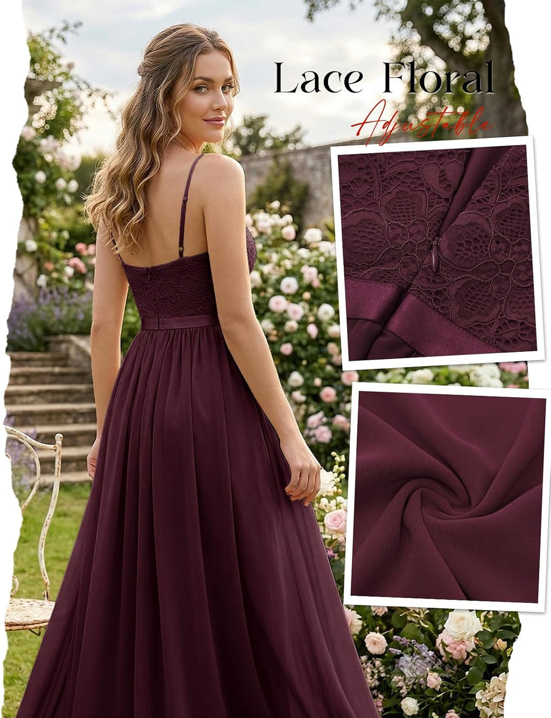 DRESSTELLS Abendkleider Elegant für Hochzeit Festlich Ballkleid Damen Lang Brautkleid Standesamt Bra