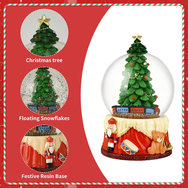 Weihnachtsbaum Schneekugel mit Schneeflocken 13 cm Weihnachtsschmuck