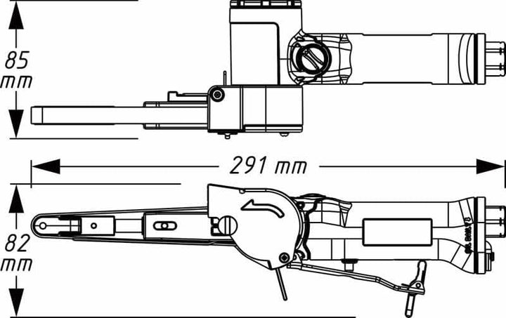 HAZET Bandschleifer 9033N-4 | stufenlose Drehzahl-Regulierung, für Schleifbänder 10 x 330 mm, mit Ar