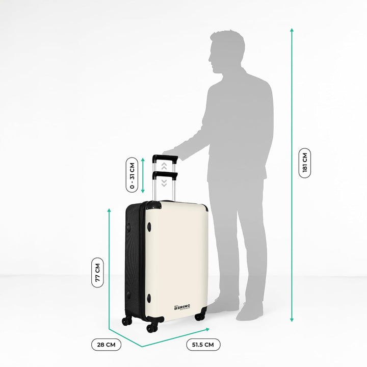 NoBoringSuitcases.com® Koffer XL Gross 77x51.5x28 cm Reisekoffer mit 4 Rollen Leicht Trolley Hartsch