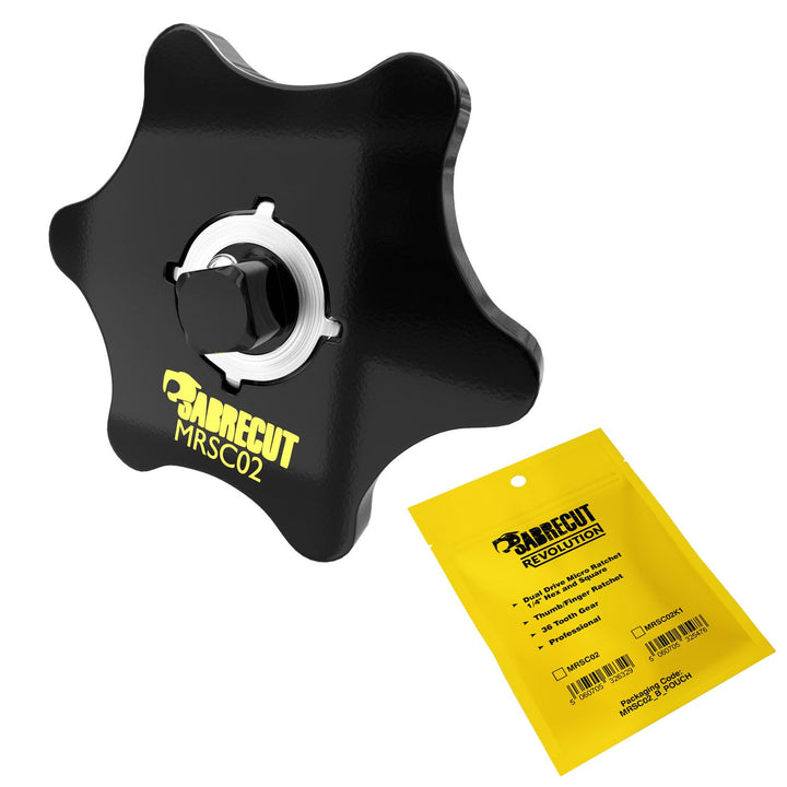 SabreCut 1 x MRSC02 DualDrive Vierkantantrieb Daumen-Mini-Mikro-Ratsche 1/4 Zoll professionelle Fing