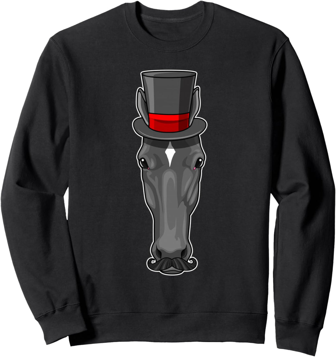 Pferd Gentleman Hut Schnäuzer Sweatshirt