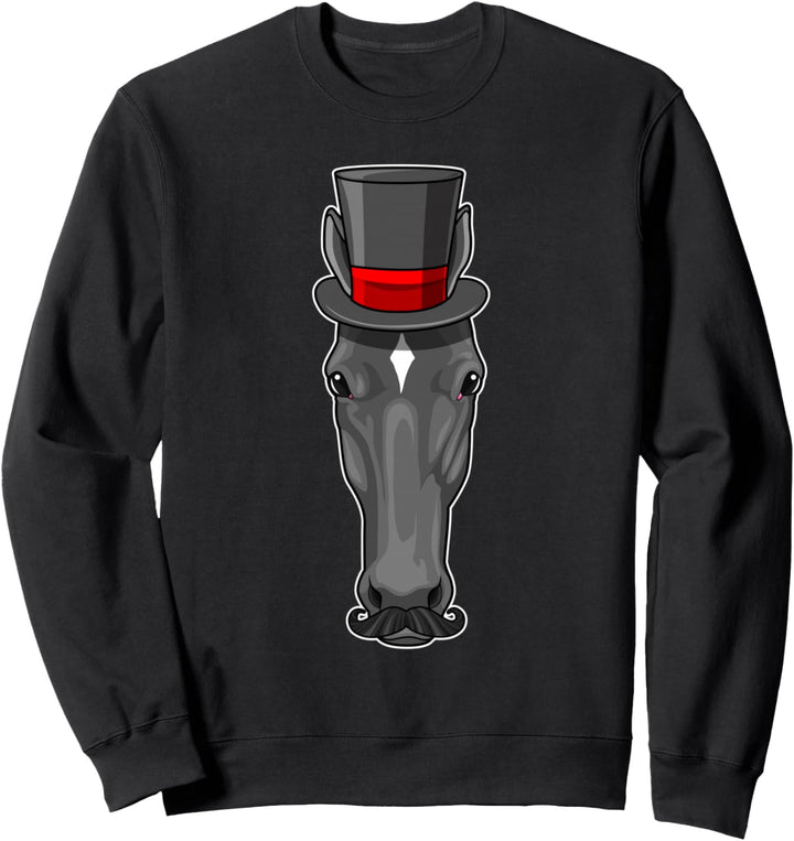 Pferd Gentleman Hut Schnäuzer Sweatshirt