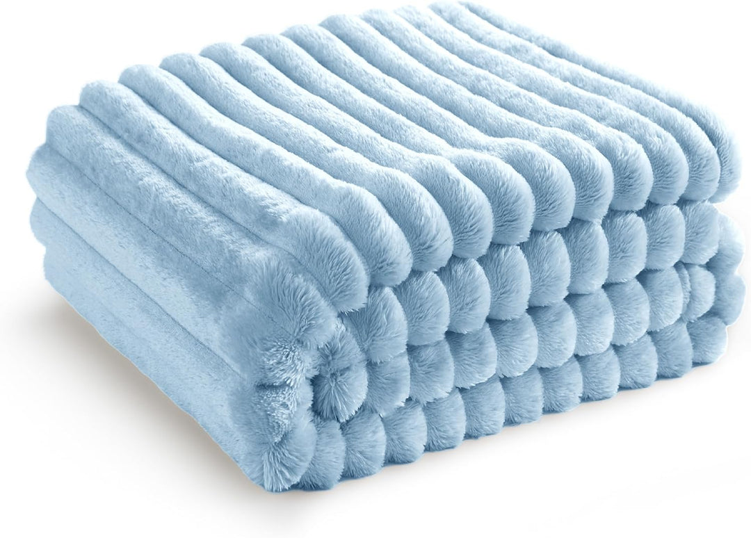 BEDSURE Kuscheldecke Flauschig - Wolldecke & Fleecedecke, Sofadecke, Weiche Warme Grobe Korddecke fü