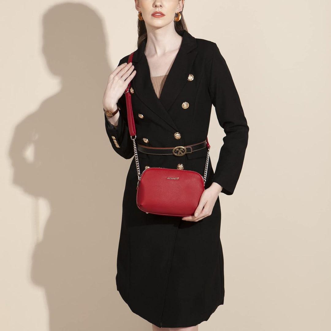 David Jones - Damen Mittelgrosse Umhängetasche Viele Fächer - Frau Kleine Schultertasche Zip Reissve