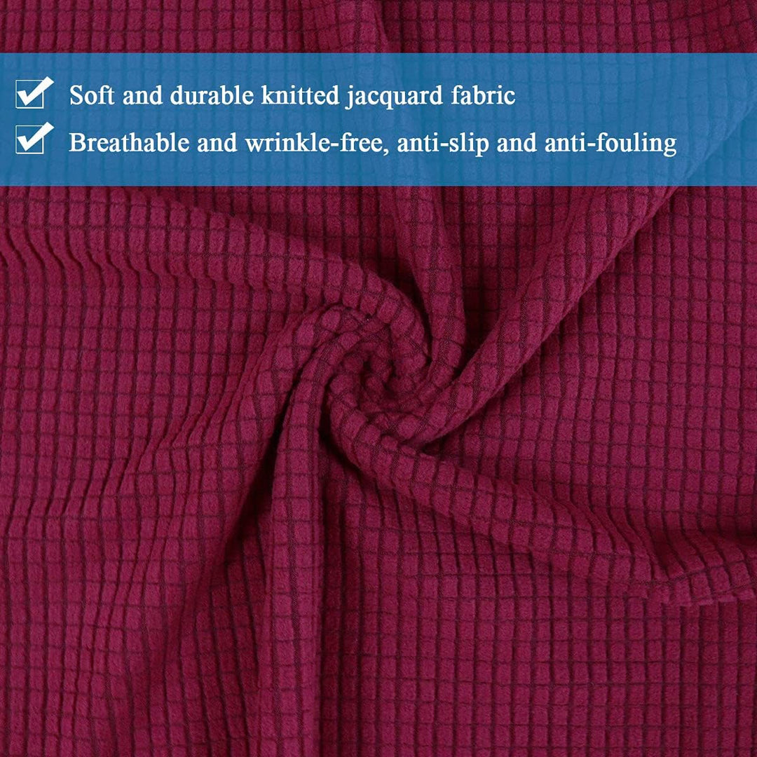 Universal Stretch Stuhlhussen 4er Set, Abnehmbarer Waschbarer Jacquard Spandex Stuhlbezug, Elastisch