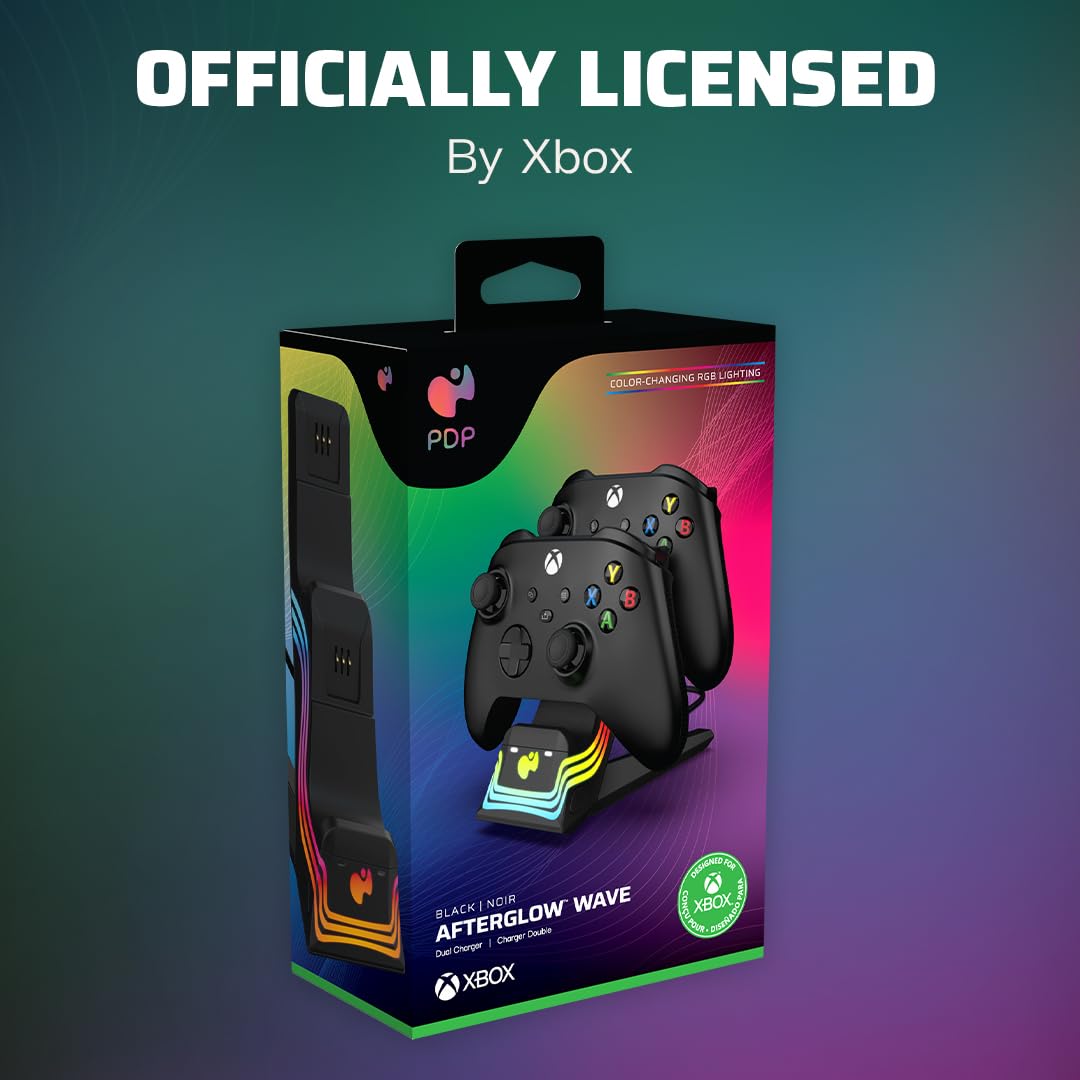 PDP Xbox Afterglow Wave DUAL Charger Black, Afterglow
