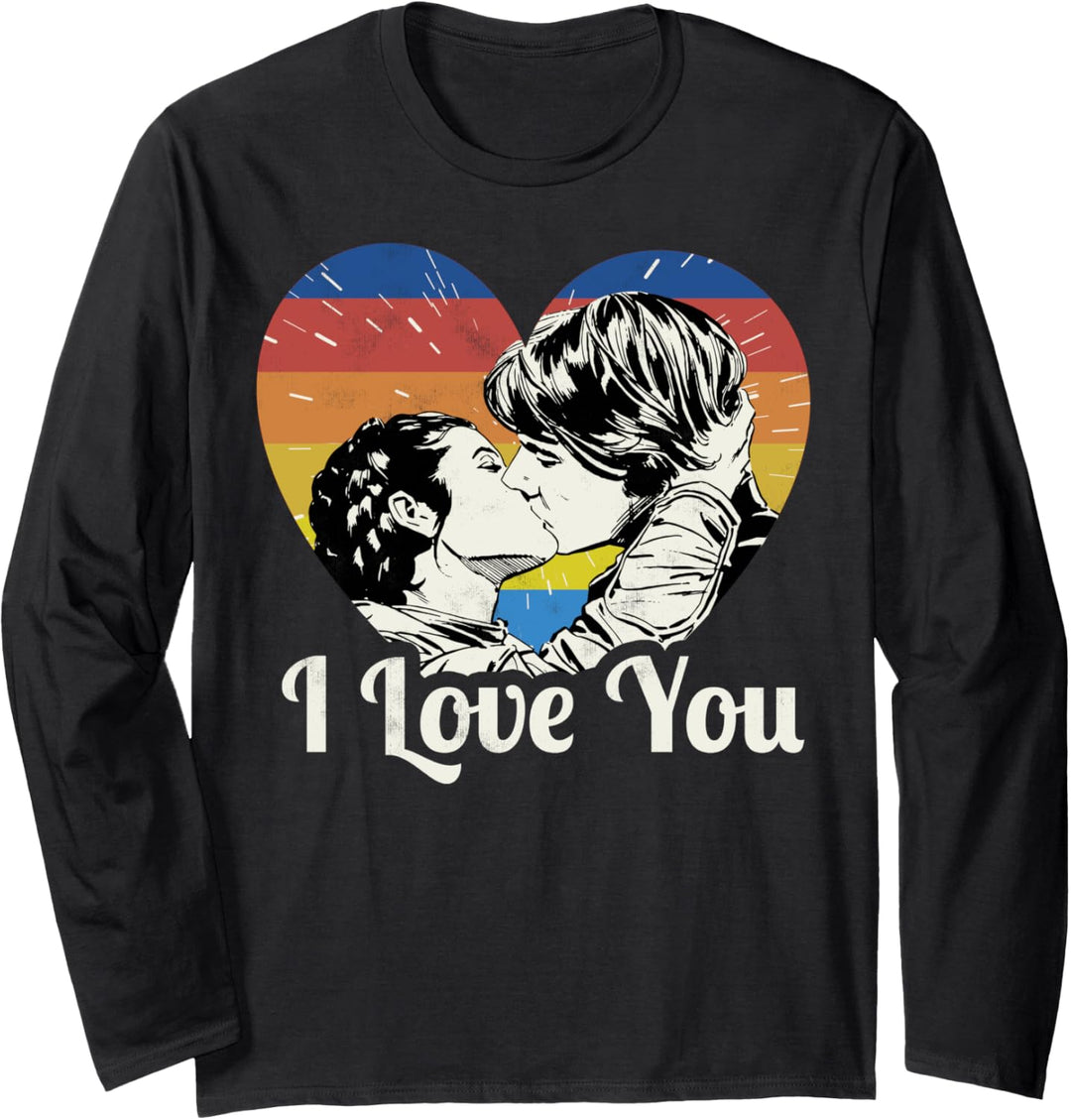 Star Wars Han & Leia I Love You Retro Heart Poster Langarmshirt