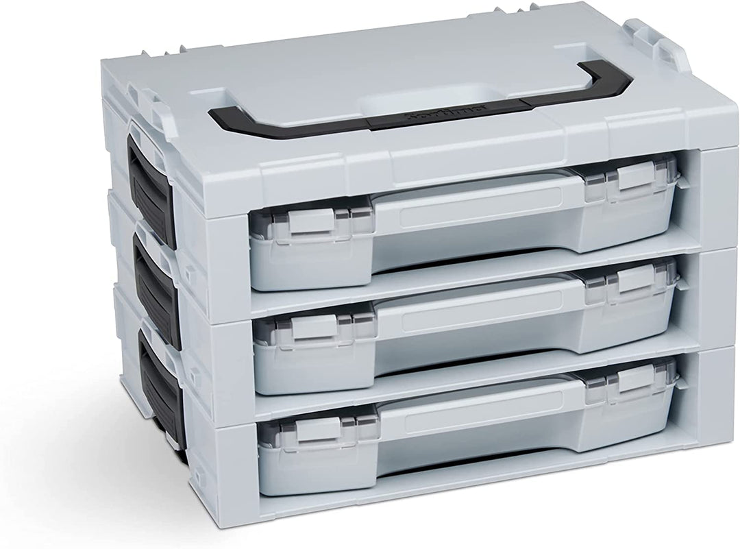 Bosch Sortimo i-BOXX Rack aktiv inkl. i-BOXX 72 leeres Grau | 3-Set | Werkzeugkasten stapelbar | Wer