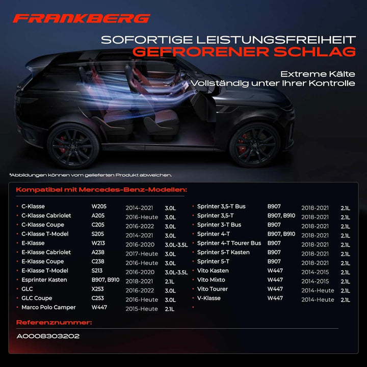 Frankberg Klimakompressor Kompatibel mit E-Klasse W213 AMG E43 E400 3.0L 3.5L 2016-2022 E-Klasse T-M