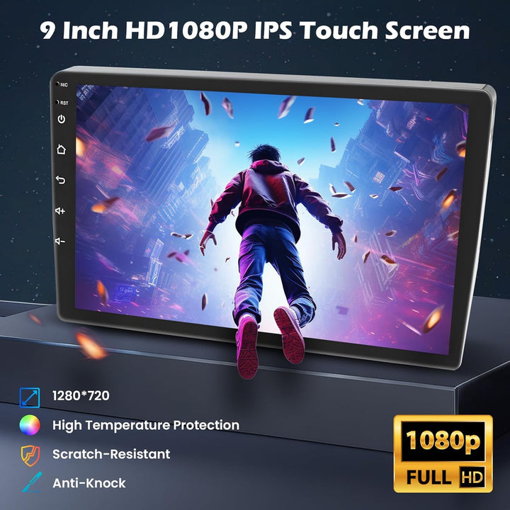 Hikity 4G+64G Autoradio Android 15 für FIAT 500 2007-2015 mit 9-Zoll-Touchscreen, Stereo 2 DIN mit W