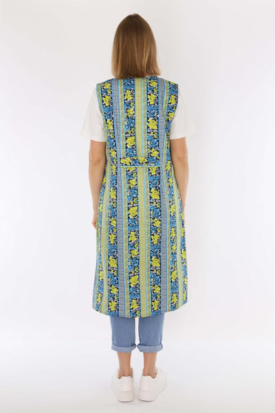 Knopfkittel Baumwolle bunt Kochschürze Hauskleid Kittel Schürze ohne Arm 38 Grün, 38 Grün